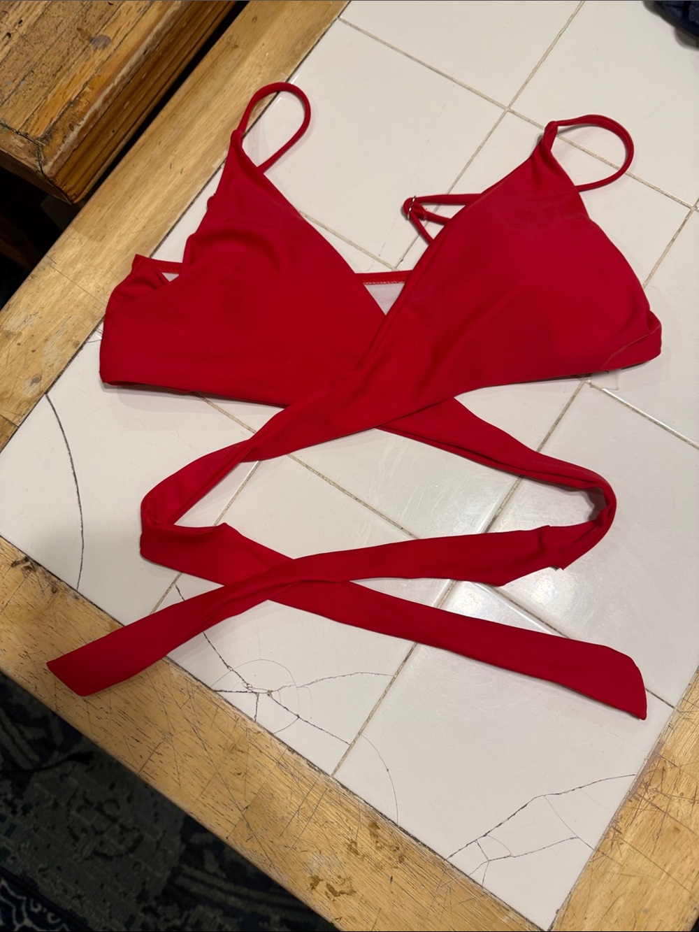 Red Wrap Bikini Top - Women Swim